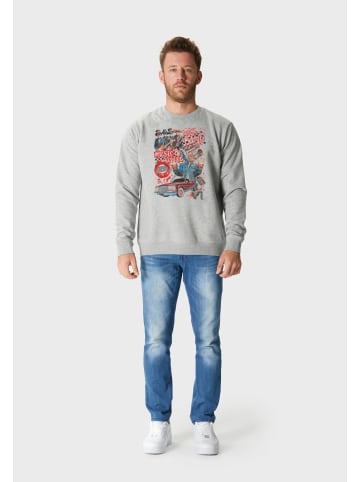 OLDSKULL Sweatshirt Xtreme Retro Rock Skull Graphic in Heather Grey