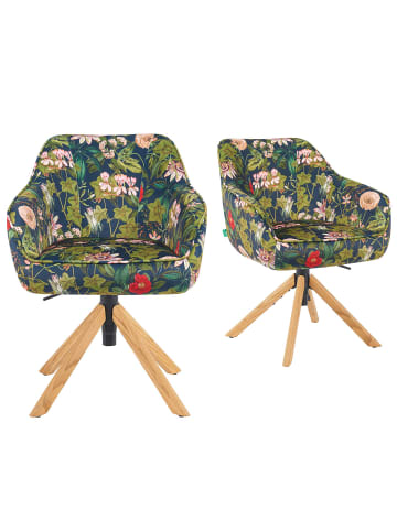 DUBI Möbel 2er-Set: Bürostuhl Mika-Olea in Blumen - (B)60 x (H)83 x  (T)61 cm