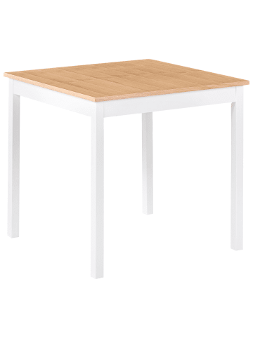 Beliani Esszimmertisch BATTERSBY in Weiß/Braun - (W) 80 x (H) 76 x (L) 80 cm