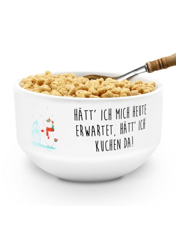 Mr. & Mrs. Panda schale Einhorn Schneemann mit Spruch in Weiß