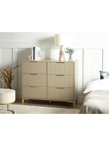 Beliani Kommode WALCOTT in Beige/Gold - (W) 108 x (H) 89 x (L) 40 cm