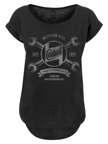 F4NT4STIC Long Cut T-Shirt Castrol Est 1899 in schwarz