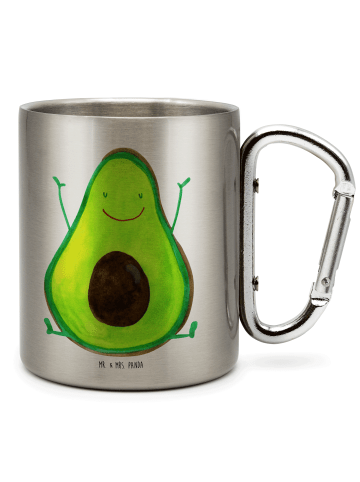 Mr. & Mrs. Panda Thermobecher Avocado Glücklich ohne Spruch in Silber