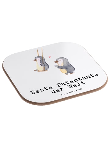Mr. & Mrs. Panda Bierdeckel Pinguin Beste Erfindungante der Welt mi... in Weiß