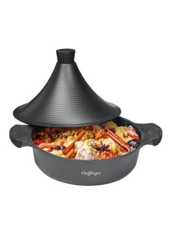 Cheffinger Aluguss Gartopf Dampfgarer Ø28cm in Schwarz