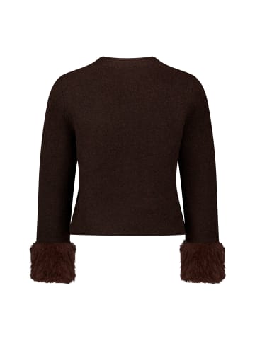 Zero  Strick-Cardigan mit Plüsch in Black Coffee Melange