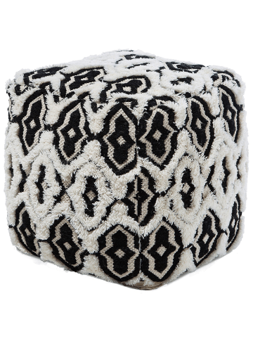 Beliani Pouf ORAI in Schwarz/Weiß - (W) 45 x (H) 45 x (L) 45 cm