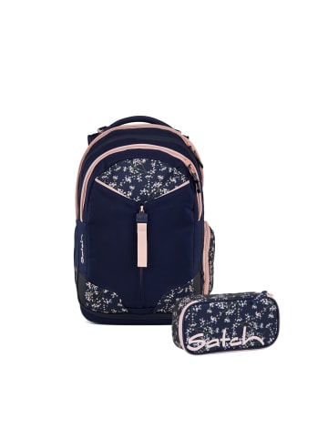 Satch Schulrucksack-Set MATCH Bloomy Breeze 2-teilig in Blau/Rosa