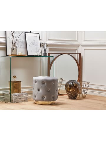 Beliani Pouf CARROLLTON in Grau/Gold - (W) 40 x (H) 41 x (L) 40 cm