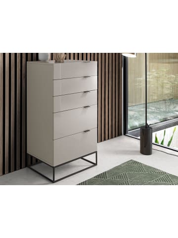 Angel Cerdá Chiffonier 7019 in Grau / Schwarz – (B)60 x (H)111 x (T)45 cm