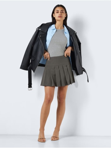 Noisy may Rock Mini-Länge Mid Waist Knopfdetail in Grau-3