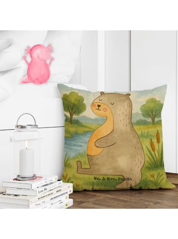 Mr. & Mrs. Panda Deko Kissen Otter Bauch Design ohne Spruch in Weiß