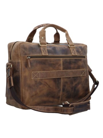 Greenburry Vintage Aktentasche Leder 43 cm Laptopfach in brown