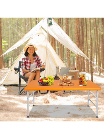ABRIHOME Gartentisch in Orange 25 cm höhenverstellbar 135 kg Tragkraft für Camping