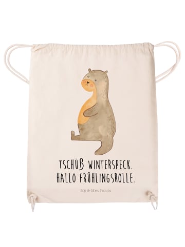 Mr. & Mrs. Panda Sportbeutel Otter Bauch mit Spruch in Creme
