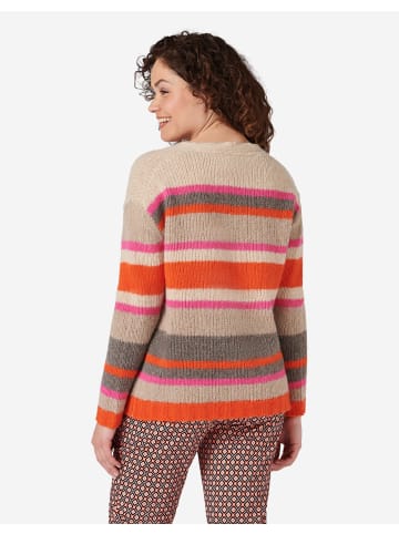 Eve in Paradise Strickpullover Leonie in Orange/Pink Stripes