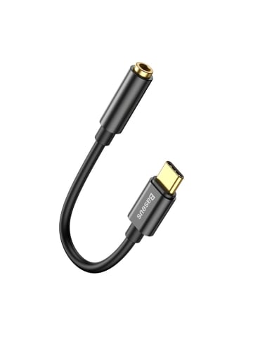 Baseus L54 Kopfhöreradapter USB-C auf 3,5 mm Audiobuchse DAC 24 in Schwarz