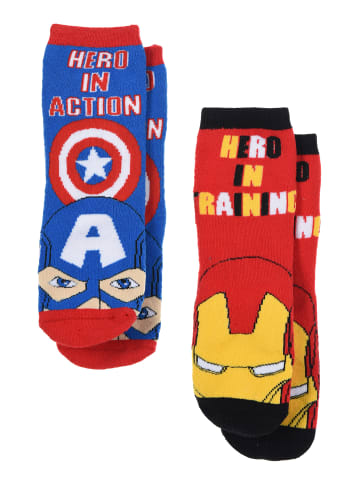 Avengers 2er-Set: Socken mit Gumminoppen Captain America Ironman in Mehrfarbig