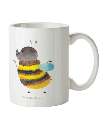 Mr. & Mrs. Panda Kindertasse Hummel flauschig ohne Spruch in Weiß