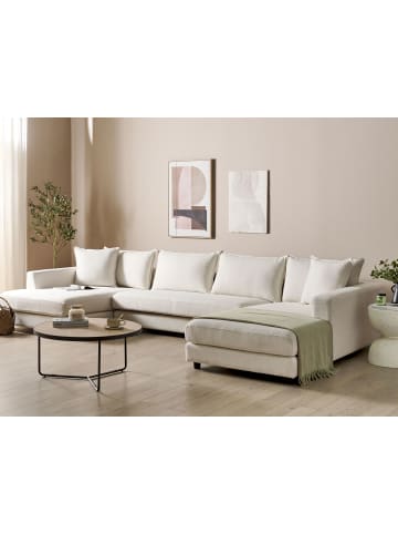 Beliani U-förmiges Sofa LILVIKEN in Beige/Schwarz - (W) 359 x (H) 57 x (L) 194 cm