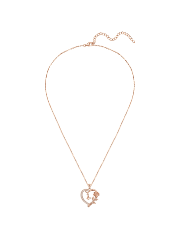 Rafaela Donata Kette Herz/Schmetterling/Rose aus Sterling Silber mit Zirkonia in roségold