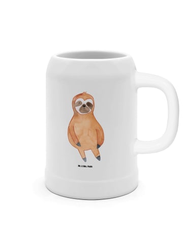 Mr. & Mrs. Panda Krug Faultier Zufrieden ohne Spruch in Weiß