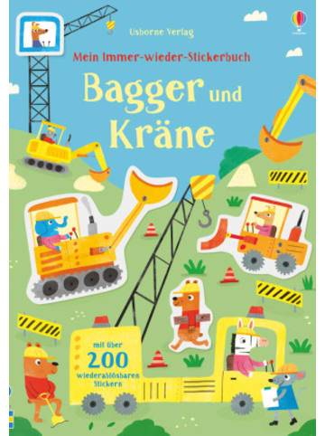 Usborn Papeterie/PBS - Mein Immer-wieder-Stickerbuch: Bagger und Kräne