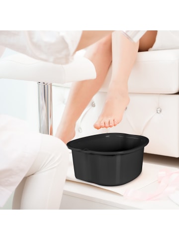 relaxdays 2 x Fußbadewanne in Schwarz - (B)33 x (H)15 x (T)38cm
