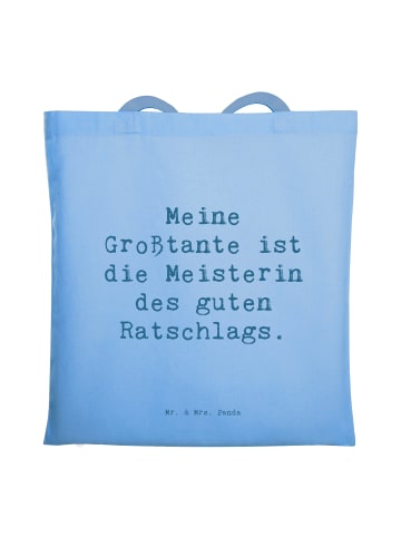 Mr. & Mrs. Panda Tragetasche Spruch Großtante Ratschlag mit Spruch in Sky Blue