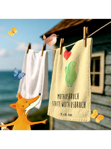 Mr. & Mrs. Panda Gästehandtücher Schildkröte Luftballon mit Spruch in Gelb Pastell