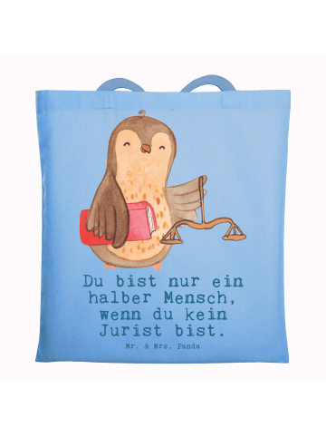 Mr. & Mrs. Panda Tote Bag Jurist Herz mit Spruch in Sky Blue