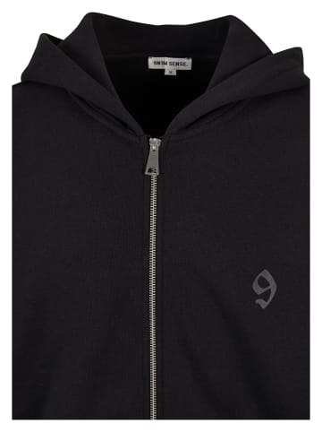 9N1M SENSE Zip-Kapuzenpullover in schwarz