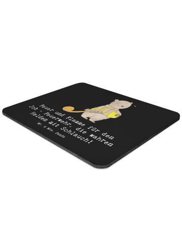 Mr. & Mrs. Panda Mouse Pad Feuerwehrmann Helden mit Spruch in Schwarz