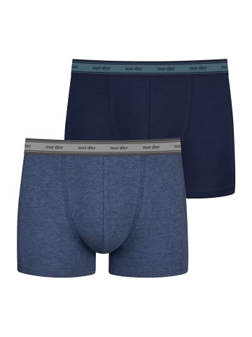 NUR DER Retro Pants Boxer GOTS Organic Cotton in blau/blau melange