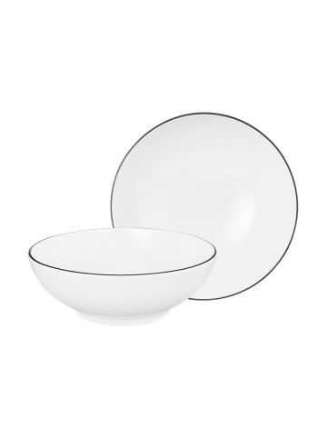 Seltmann Weiden 2er Set Dessertschalen rund Lido Black Line in Weiß ø 15 cm in weiß