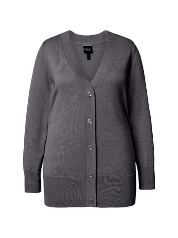 Ulla Popken Strickjacke in anthrazit melange