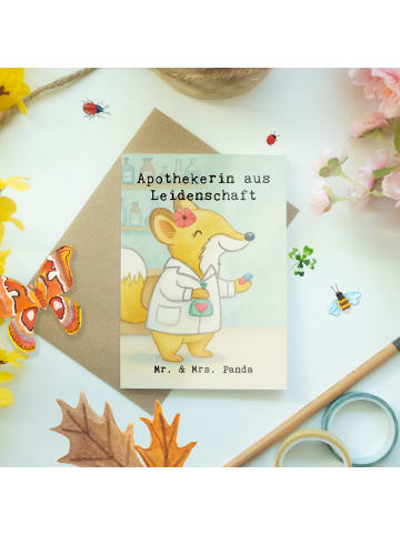 Mr. & Mrs. Panda Motivkarte Apothekerin Leidenschaft Design mit ... in Weiß
