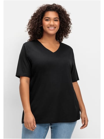 sheego T-Shirt in schwarz