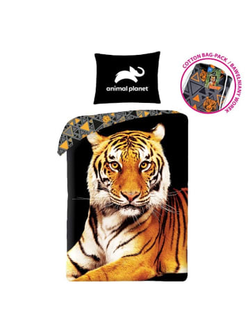 COFI 1453 Animal Planet Bettwäsche Set aus Baumwolle Bettdeckenbezug 140 × in Schwarz