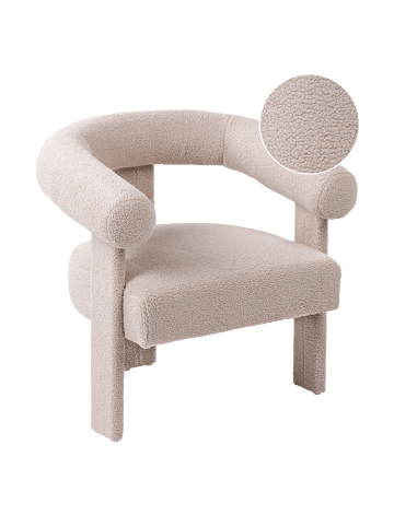 Beliani Sessel ILBRO in Beige - (W) 77 x (H) 76 x (L) 68 cm