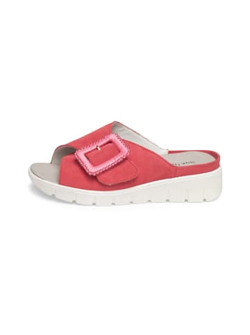 VITAFORM Veloursleder Pantoletten in rotpink
