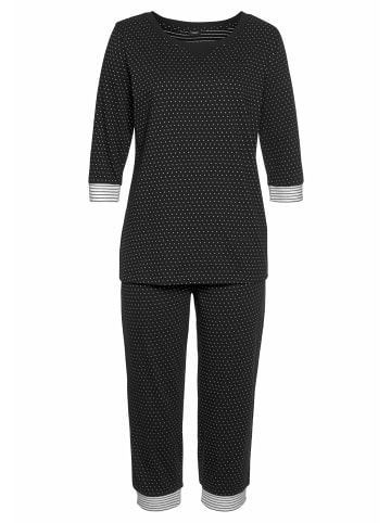 VIVANCE DREAMS Capri-Pyjama in schwarz-gepunktet