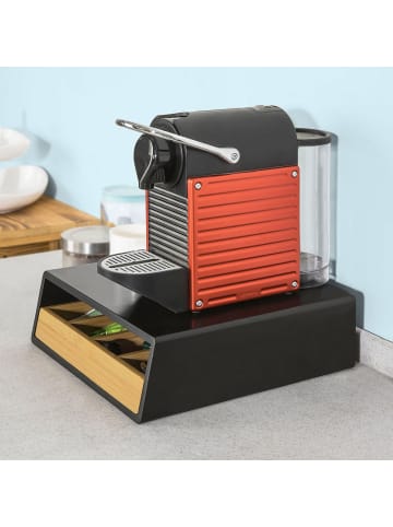 SoBuy Kapselorganizer in Schwarz - (W) 30 x (H) 10 x (L) 31 cm