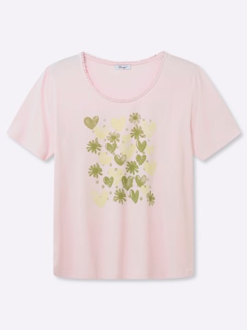 sheego Shirt in hellrosé-pistazie