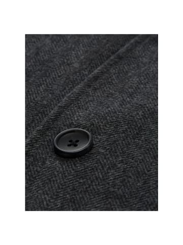 Tom Tailor Mantel in dark grey black herringbone