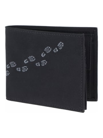 oxmox New Cryptan Geldbörse RFID Schutz 12 cm in schwarz-footsteps 2.0grey