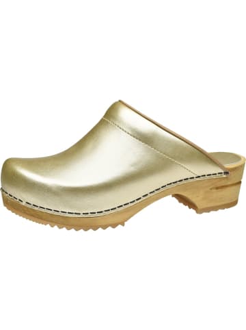 Sanita Comfortwear Clog "Wood-Lotte Open" in Gold