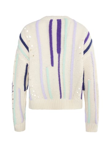 IZIA Damen Pullover in Wollweiss Mehrfarbig