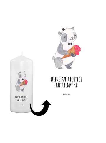 Mr. & Mrs. Panda Trauerkerze Panda Anteilnahme mit Spruch in Weiß