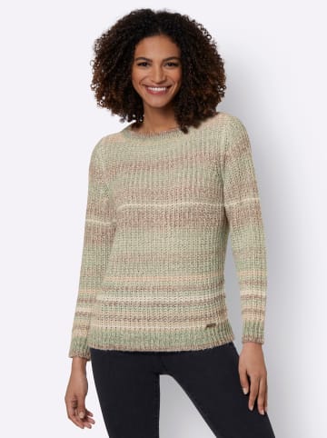 WITT WEIDEN Pullover in taupe-jade-geringelt